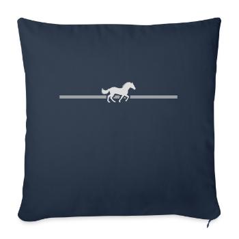 Linie Streifen Rennendes Pferd - Sofakissenbezug 45 x 45 cm - Navy - Vorne