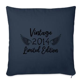 Anniversaire 2014 né en 2014 meilleure année 2014 - Housse de coussin décorative 45 x 45 cm - bleu marine - Devant
