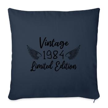 Anniversaire 1984 né en 1984 meilleure année 1984 - Housse de coussin décorative 45 x 45 cm - bleu marine - Devant