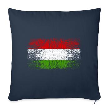 Hongrie 002 dessins ronds - Housse de coussin décorative 45 x 45 cm - bleu marine - Devant
