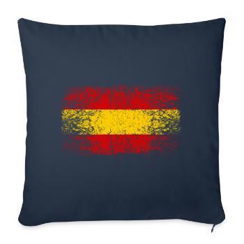 Espagne 002 dessins ronds - Housse de coussin décorative 45 x 45 cm - bleu marine - Devant