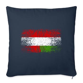 Autriche Hongrie 001 conceptions rondes - Housse de coussin décorative 45 x 45 cm - bleu marine - Devant