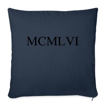 1956 - Housse de coussin décorative 45 x 45 cm - bleu marine - Devant