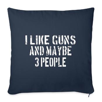 PRO GUN / 2ND AMENDMENT: I like guns - Sofa pillowcase 17,3'' x 17,3'' (45 x 45 cm) - navy - Front