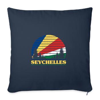 Seychelles - Housse de coussin décorative 45 x 45 cm - bleu marine - Devant