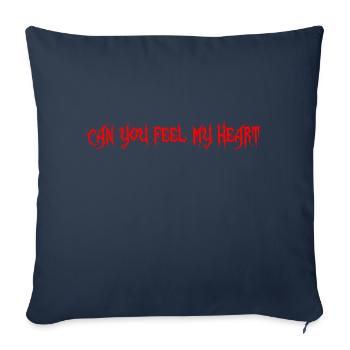 Pouvez-vous sentir mon cœur ROUGE - Housse de coussin décorative 45 x 45 cm - bleu marine - Devant