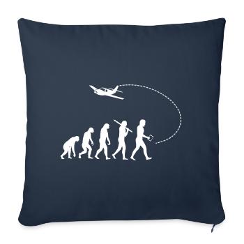 Évolution du projet pilote - Housse de coussin décorative 45 x 45 cm - bleu marine - Devant