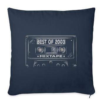 2003 Birthday Mixtape Cassette Retro - Sofa pillowcase 17,3'' x 17,3'' (45 x 45 cm) - navy - Front