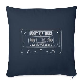1993 Birthday Mixtape Cassette Retro - Housse de coussin décorative 45 x 45 cm - bleu marine - Devant