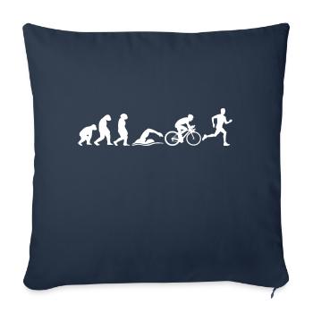Evolution monkey to man triathlon swimming race - Sofa pillowcase 17,3'' x 17,3'' (45 x 45 cm) - navy - Front