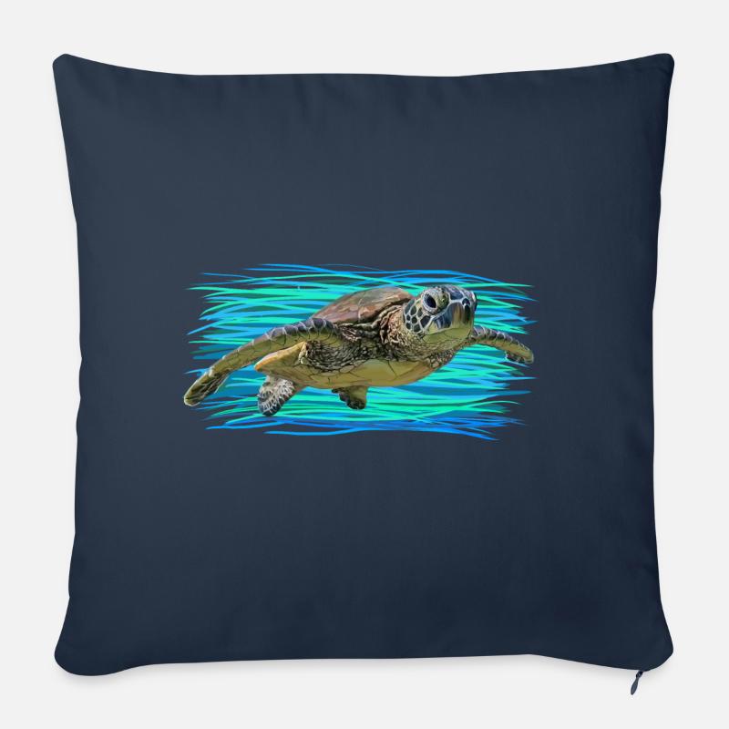 Schildkröte - Sofakissenbezug 45 x 45 cm - Navy