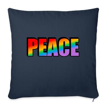 Arc-en-ciel de la paix - Housse de coussin décorative 45 x 45 cm - bleu marine - Devant