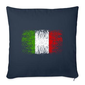 Italie 002 dessins ronds - Housse de coussin décorative 45 x 45 cm - bleu marine - Devant