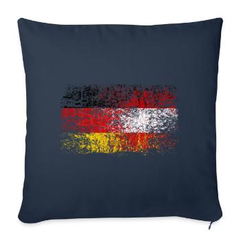 Allemagne Autriche 002 dessins ronds - Housse de coussin décorative 45 x 45 cm - bleu marine - Devant