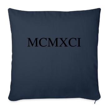 1991 - Housse de coussin décorative 45 x 45 cm - bleu marine - Devant