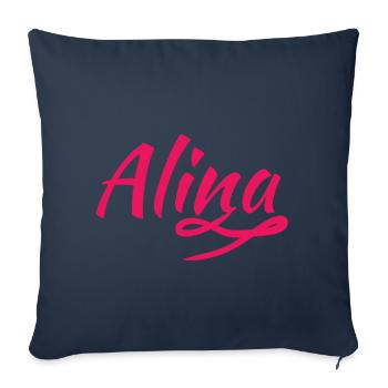 Name Alina - Sofa pillowcase 17,3'' x 17,3'' (45 x 45 cm) - navy - Front