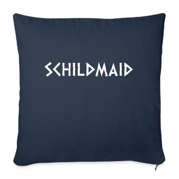 Bouclier servante Viking Mythologie nordique - Housse de coussin décorative 45 x 45 cm - bleu marine - Devant