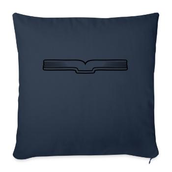Pages du livre ouvert sur l’éducation - Housse de coussin décorative 45 x 45 cm - bleu marine - Devant