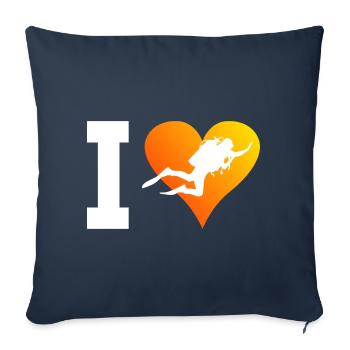 Diving Men Diving Scuba Diving Scuba Divers - Sofa pillowcase 17,3'' x 17,3'' (45 x 45 cm) - navy - Front