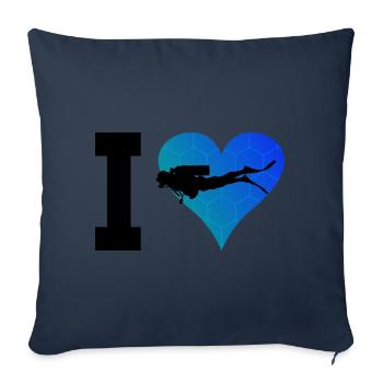 Hommes Scuba Diver Diver Scuba Divers - Housse de coussin décorative 45 x 45 cm - bleu marine - Devant