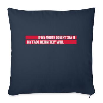 Mon visage le fera certainement - Housse de coussin décorative 45 x 45 cm - bleu marine - Devant