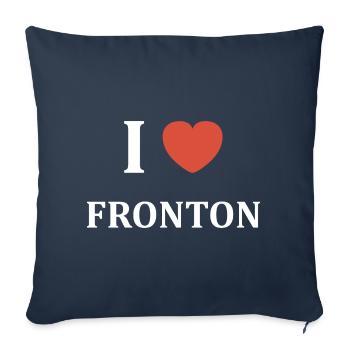 i love Fronton - Housse de coussin décorative 45 x 45 cm - bleu marine - Devant