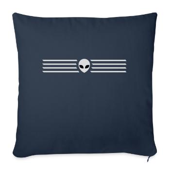 Emblème de dessin extraterrestre Strokes - Housse de coussin décorative 45 x 45 cm - bleu marine - Devant