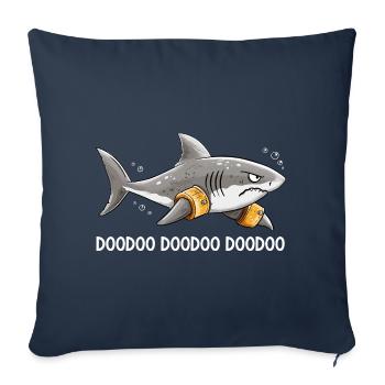Doo Doo Hai Schwimmflügel Meer Humor - Sofakissenbezug 45 x 45 cm - Navy - Vorne