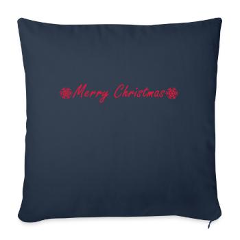 merry christmas - Housse de coussin décorative 45 x 45 cm - bleu marine - Devant