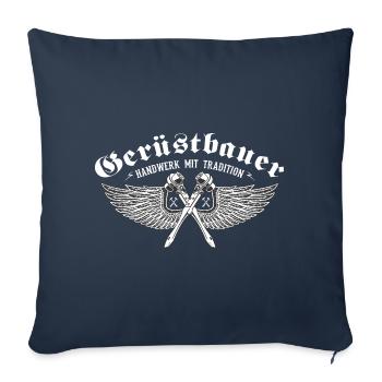 Gerüstbauer Shirt bedruckt in top Markenqualität - Sofakissenbezug 45 x 45 cm - Navy - Vorne