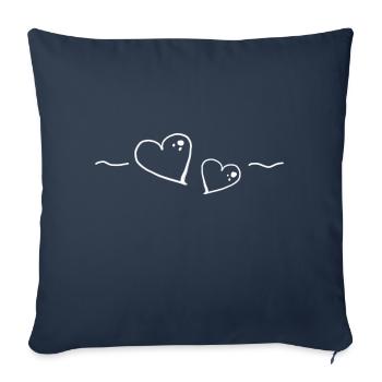 Heart Lines - Sofa pillowcase 17,3'' x 17,3'' (45 x 45 cm) - navy - Front