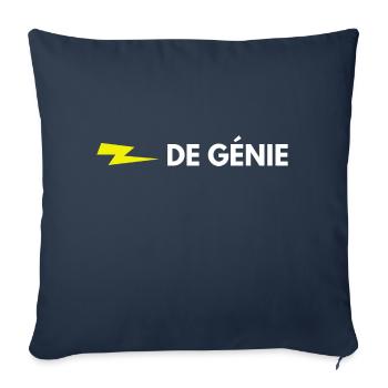 éclair de génie - Housse de coussin décorative 45 x 45 cm - bleu marine - Devant