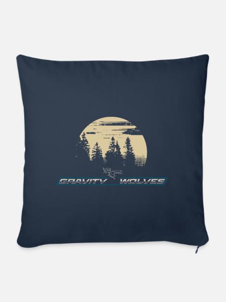 Gravity Wolves Moonlight - Sofakissenbezug 45 x 45 cm - Navy