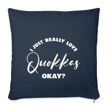 J’aime vraiment Quokkas, d’accord? - Housse de coussin décorative 45 x 45 cm - bleu marine - Devant