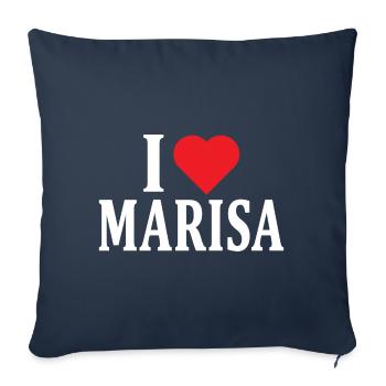 T-Shirt-Name Ich liebe Marisa Geschenkidee T-Shirt - Sofakissenbezug 45 x 45 cm - Navy - Vorne