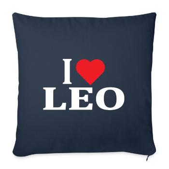 T-Shirt Name I love Leo T-Shirt Geschenkidee - Sofakissenbezug 45 x 45 cm - Navy - Vorne