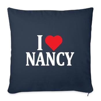 t-shirt name I love Nancy t-shirt gift idea - Sofa pillowcase 17,3'' x 17,3'' (45 x 45 cm) - navy - Front