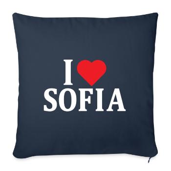T-Shirt Ich liebe Sofia T-Shirt Geschenkidee - Sofakissenbezug 45 x 45 cm - Navy - Vorne