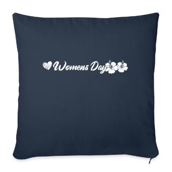 Journée de la femme - Housse de coussin décorative 45 x 45 cm - bleu marine - Devant