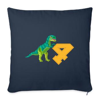 4th Birthday Boys Kids Tyrannosaurus Rex Dino - Sofa pillowcase 17,3'' x 17,3'' (45 x 45 cm) - navy - Front