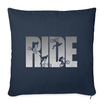 BMX Rider Ride Vélo Rétro Urbain - Housse de coussin décorative 45 x 45 cm - bleu marine - Devant