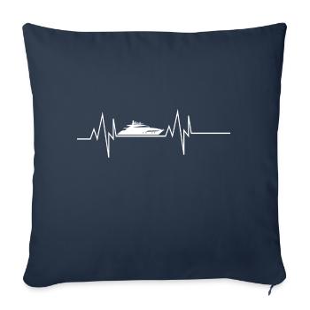 Battement de cœur de yacht - Housse de coussin décorative 45 x 45 cm - bleu marine - Devant