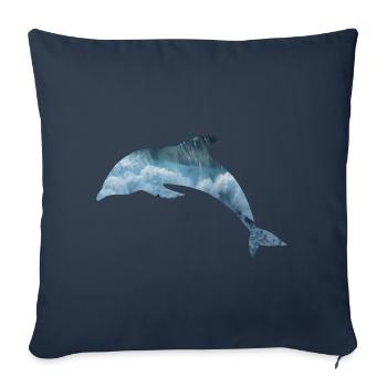 Delphin Meer - Sofakissenbezug 45 x 45 cm - Navy - Vorne