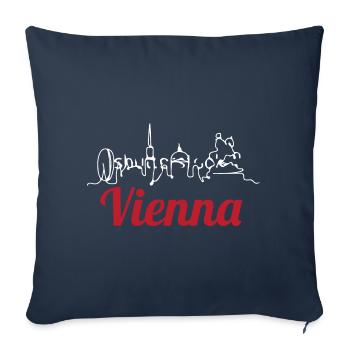 Wien, Stadtsilhouette - Sofakissenbezug 45 x 45 cm - Navy - Vorne