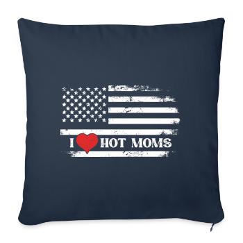 J’aime les mamans chaudes - Housse de coussin décorative 45 x 45 cm - bleu marine - Devant