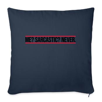 moi sarcastique ne cite jamais - Housse de coussin décorative 45 x 45 cm - bleu marine - Devant