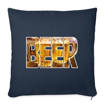 Bier à bière - Housse de coussin décorative 45 x 45 cm - bleu marine - Devant