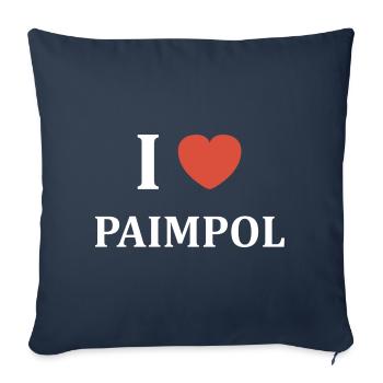 i love Paimpol - Housse de coussin décorative 45 x 45 cm - bleu marine - Devant