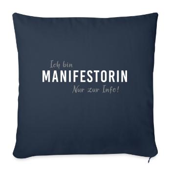 Human Design Manifestorin Nur zur Info Shirt - Sofakissenbezug 45 x 45 cm - Navy - Vorne
