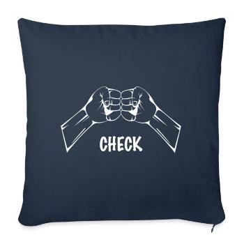 Mains chèque blanc idée cadeau amis - Housse de coussin décorative 45 x 45 cm - bleu marine - Devant
